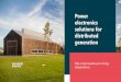 Power electronics solutions for distributed generation