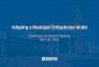 Adopting a Municipal Ombudsman Model