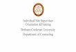 Individual/Site Supervisor Orientation &Training Bethune 