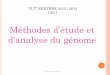 Méthodes d’étude et d’analyse du génome