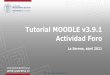 Tutorial MOODLE v3.9.1 Actividad Foro