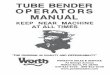 TUBE BENDER OPERATORS MANUAL