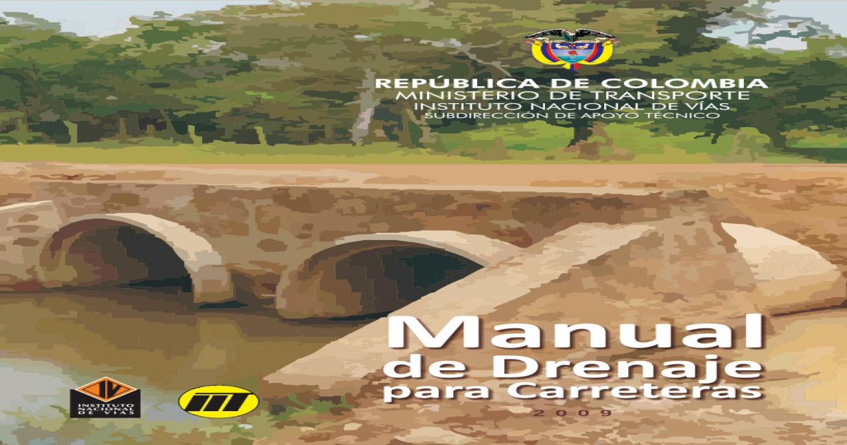 PDF) (Libro) Manual de Drenaje Para Carreteras, InVIAS - DOKUMEN.TIPS