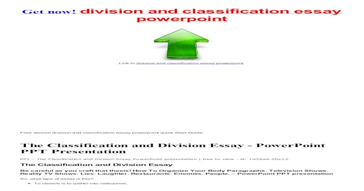 division classification essay