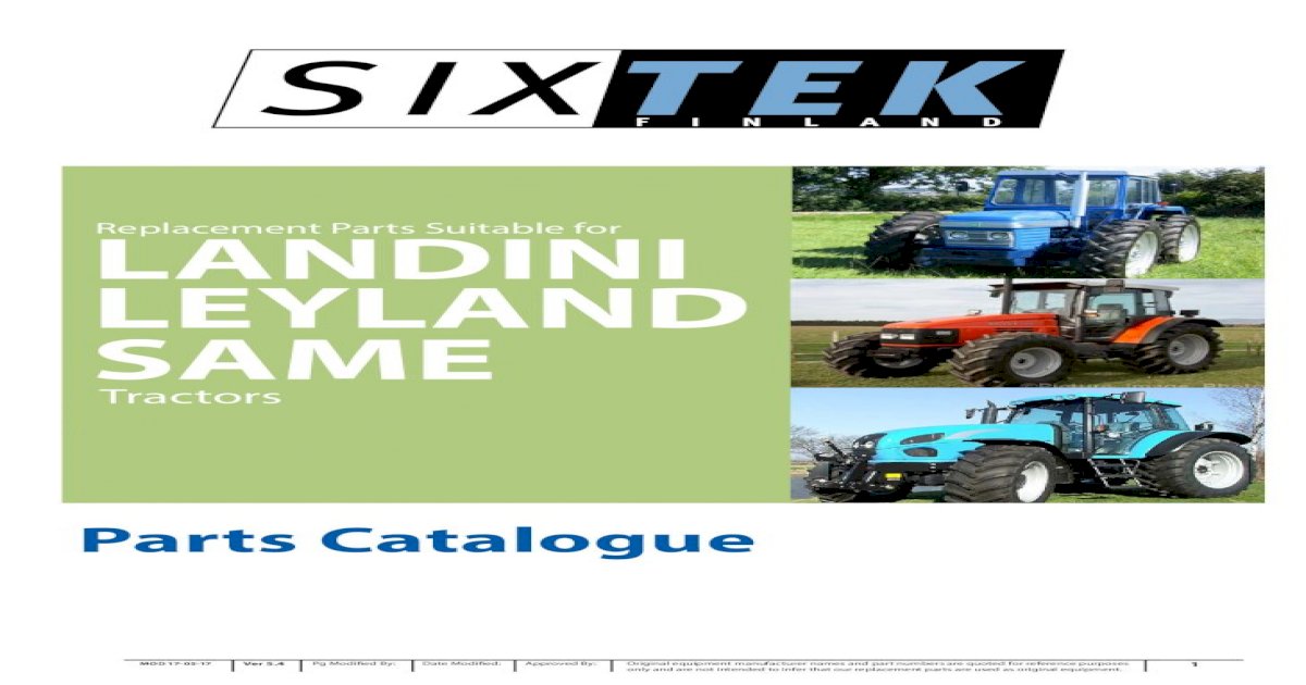 Landini Mythos 115 parts catalog in PDF format