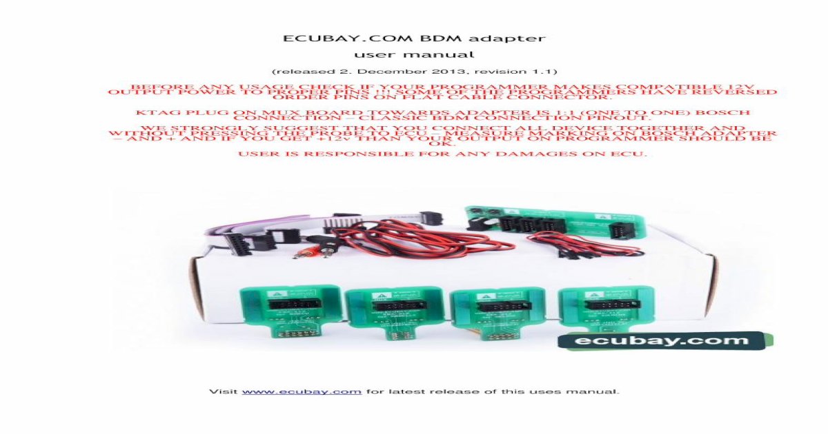 PDF) ECUBAY.COM BDM adapter user manual · desired 10-pin IDC tool connector  (FGTECH, XPROG, BDM100&KTAG) to the 10-pin IDC adapter ... ECUBAY .COM BD M  adap ter user manual re leas ed -