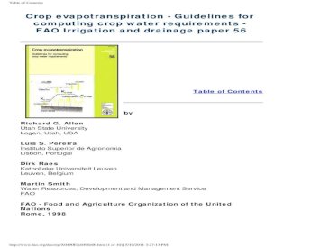 PDF) Crop Evapotranpiration-FAO Technical Paper 56 - DOKUMEN.TIPS