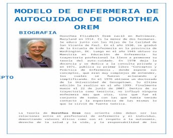 DOCX) Modelo de Enfermeria de Autocuidado de Dorothea Orem 