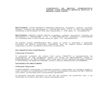 (PDF) modelo CONTRATO DE MÚTUO FENERATÍCIO 