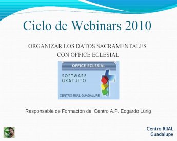 PDF) W2. Organizar los datos sacramentales con Office Eclesial -  