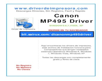 PDF) Canon mp495 driver windows 8,7,vista,xp 32 64bit descargar gratis -  DOKUMEN.TIPS