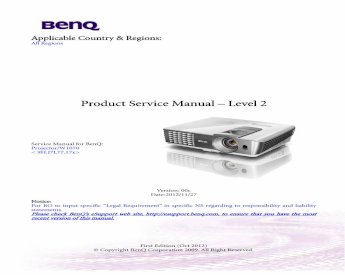 PDF) Benq W 1070 Service Manual - DOKUMEN.TIPS