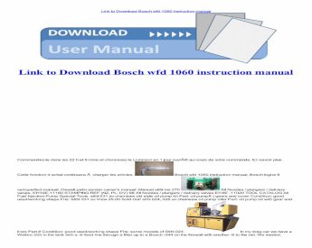 PDF) Bosch wfd 1060 instruction manual - DOKUMEN.TIPS