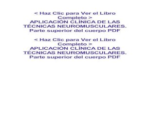 PDF) APLICACIÓN CLÍNICA DE LAS TÉCNICAS NEUROMUSCULARES. Parte superior del  cuerpo.pdf - DOKUMEN.TIPS