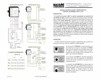 PDF) Manual CBST Rev 03a - · PDF fileEl control de bombeo CBST le  permite automatizar la operación de una bomba de agua, arrancando y  parando la bomba en forma automática -