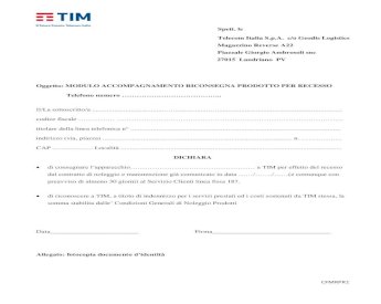 PDF) Spett. le Telecom Italia S.p.A. c/o Geodis Logistics ... · Telecom  Italia S.p.A. c/o Geodis Logistics Magazzino Reverse A22 Piazzale Giorgio  Ambrosoli snc 27015 Landriano PV - DOKUMEN.TIPS