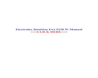 PDF) Electrolux Intuition Ewt 9120 W Manual - … · Electrolux Intuition Ewt  9120 W Manual Electrolux Professional, the first choice of professionals.  Excellence in Food Service and Laundry - DOKUMEN.TIPS