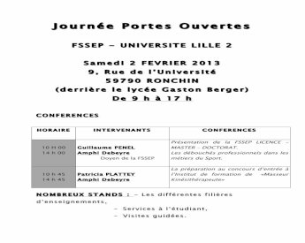 PDF) Journée Portes Ouvertes - staps.univ-lille.frstaps.univ-lille.fr/fileadmin/user_upload/imag_manif_colloque/...  · Journée Portes Ouvertes FSSEP - UNIVERSITE LILLE 2 Samedi 2 FEVRIER -  DOKUMEN.TIPS