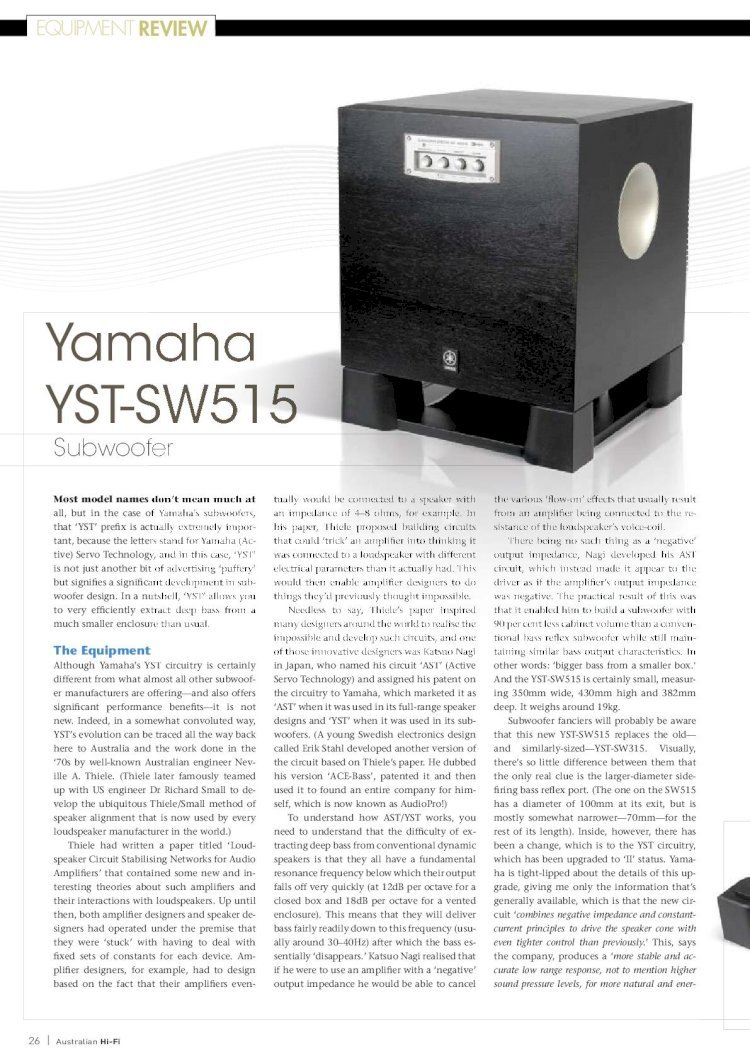 PDF) Yamaha YST SW515 Subwoofer Review Lo-Res - DOKUMEN.TIPS