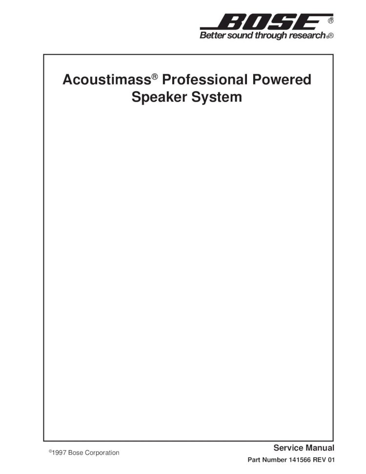 PDF) Bose Acoustimass Professional Service Manual - DOKUMEN.TIPS