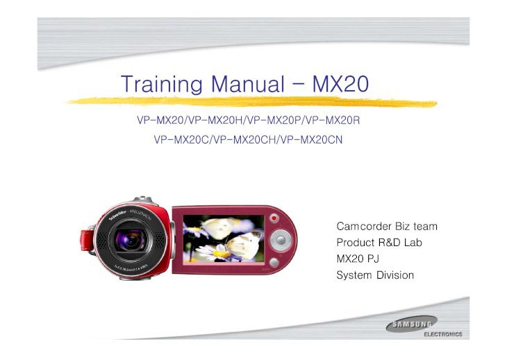 PDF) Samsung VP-mx20 Service Manual - DOKUMEN.TIPS