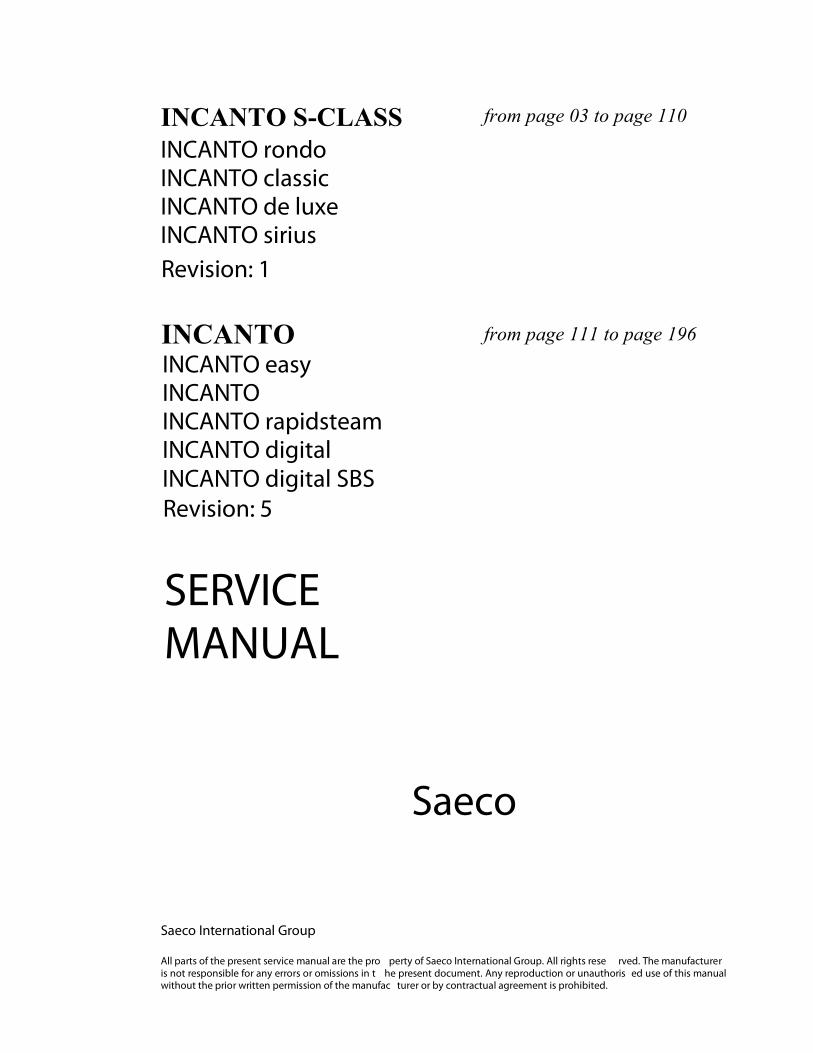 PDF) Saeco Incanto Tech List - DOKUMEN.TIPS