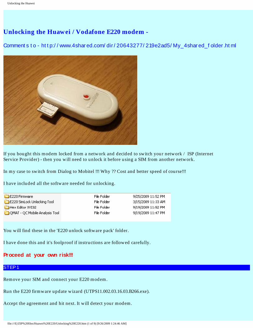 Abbreviate Recollection Living room PDF) Huawei E220 Unlock Instructions - DOKUMEN.TIPS