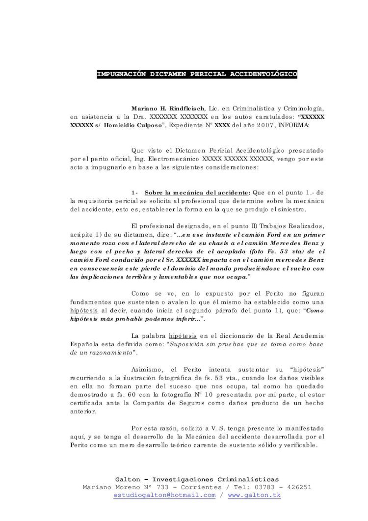 PDF) ImpugnacióN Dictamen Pericial AccidentolóGico 