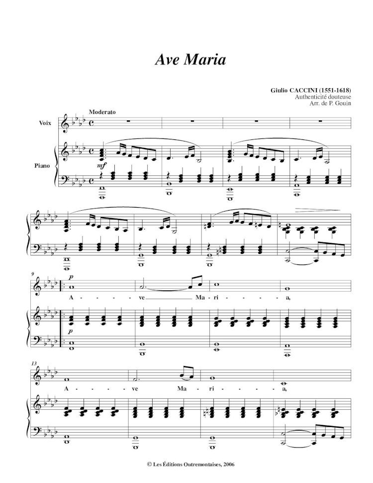 PDF) Giulio Caccini - Ave Maria (Mezzosoprano e Piano)(1) - DOKUMEN.TIPS