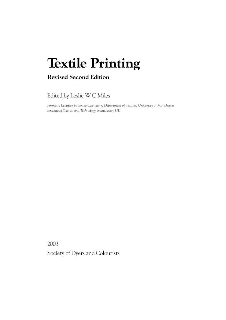 PDF) Textile Printing ,Revised Second Edition