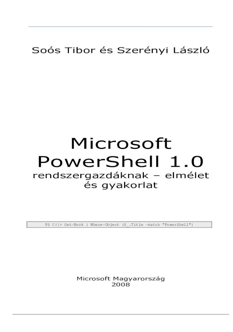 PDF) Microsoft PowerShell tankönyv - DOKUMEN.TIPS