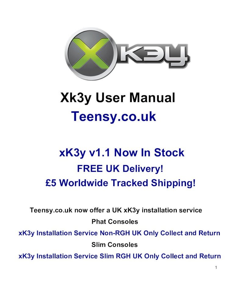 PDF) xK3y xKey x360Key xKey 360 Installation and user Manual for Fat / Phat  Slim / RGH Xbox 360 Consoles - DOKUMEN.TIPS