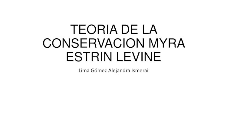 PDF) Expo teoria de la conservacion myra estrin levine 