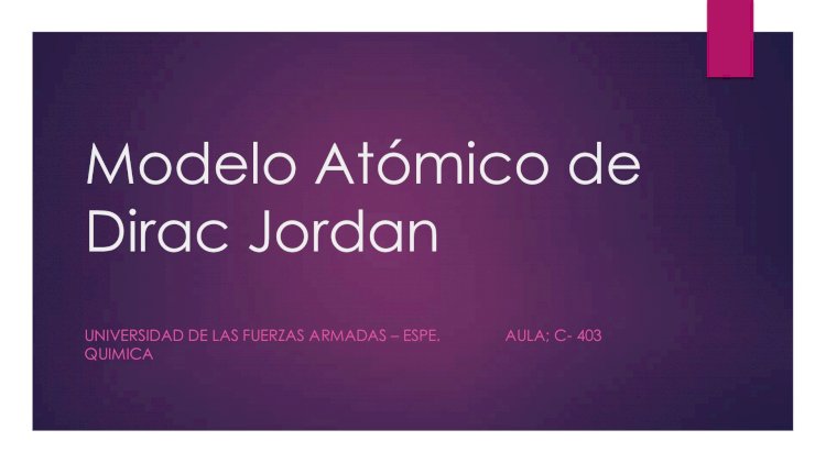 PDF) Modelo atómico de dirac jordan 