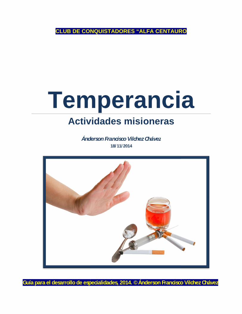 PDF) Temperancia - Especialidades desarrolladas 