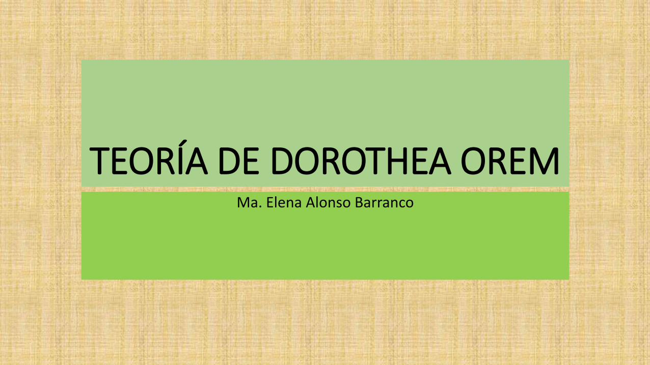 PDF) Teoría de dorothea orem Autocuidado 