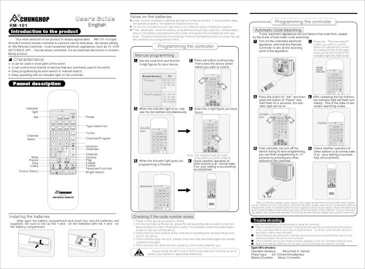 PDF) RM-101 Remote Control - DOKUMEN.TIPS
