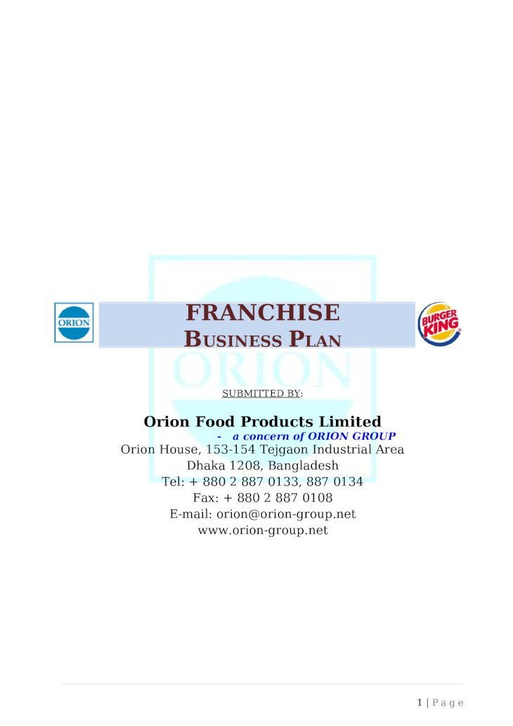 burger king business plan pdf