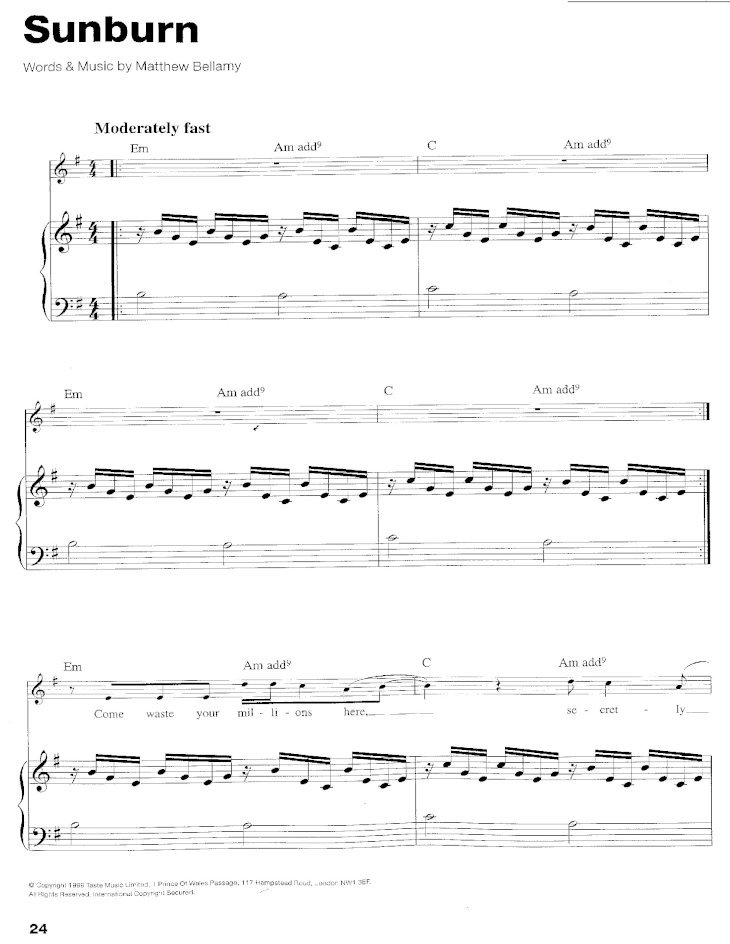 PDF) 59354764 Sheet Music Piano Score Muse Sunburn (1) - DOKUMEN.TIPS