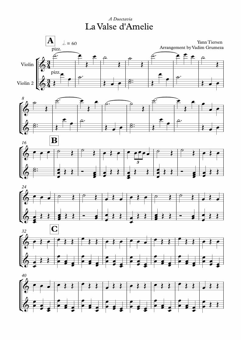 PDF) La Valse d&#039;Amelie 2 violins - DOKUMEN.TIPS
