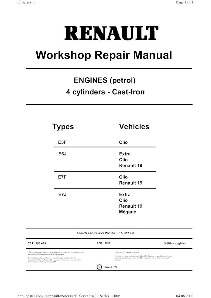 PDF) Renault Clio 1 Workshop Service Manual - DOKUMEN.TIPS