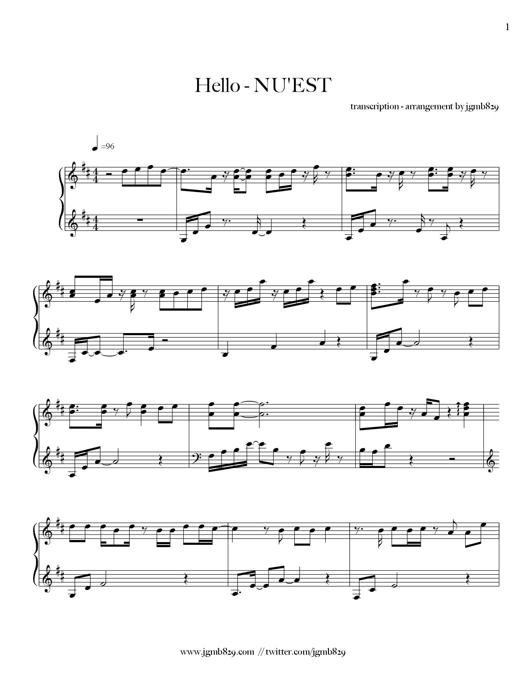 PDF) Hello - Nu&#039;Est piano sheets - DOKUMEN.TIPS