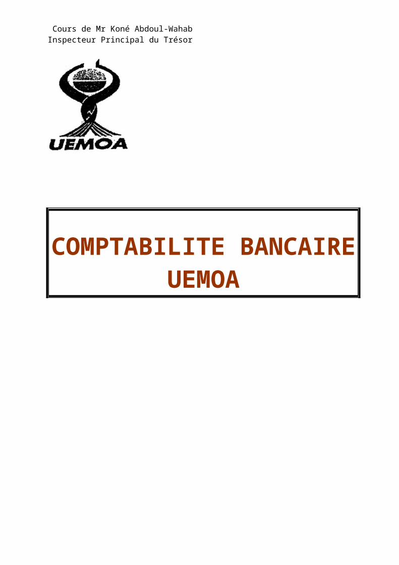 DOC) Cours de Comptabilité Bancaire UEMOA - DOKUMEN.TIPS