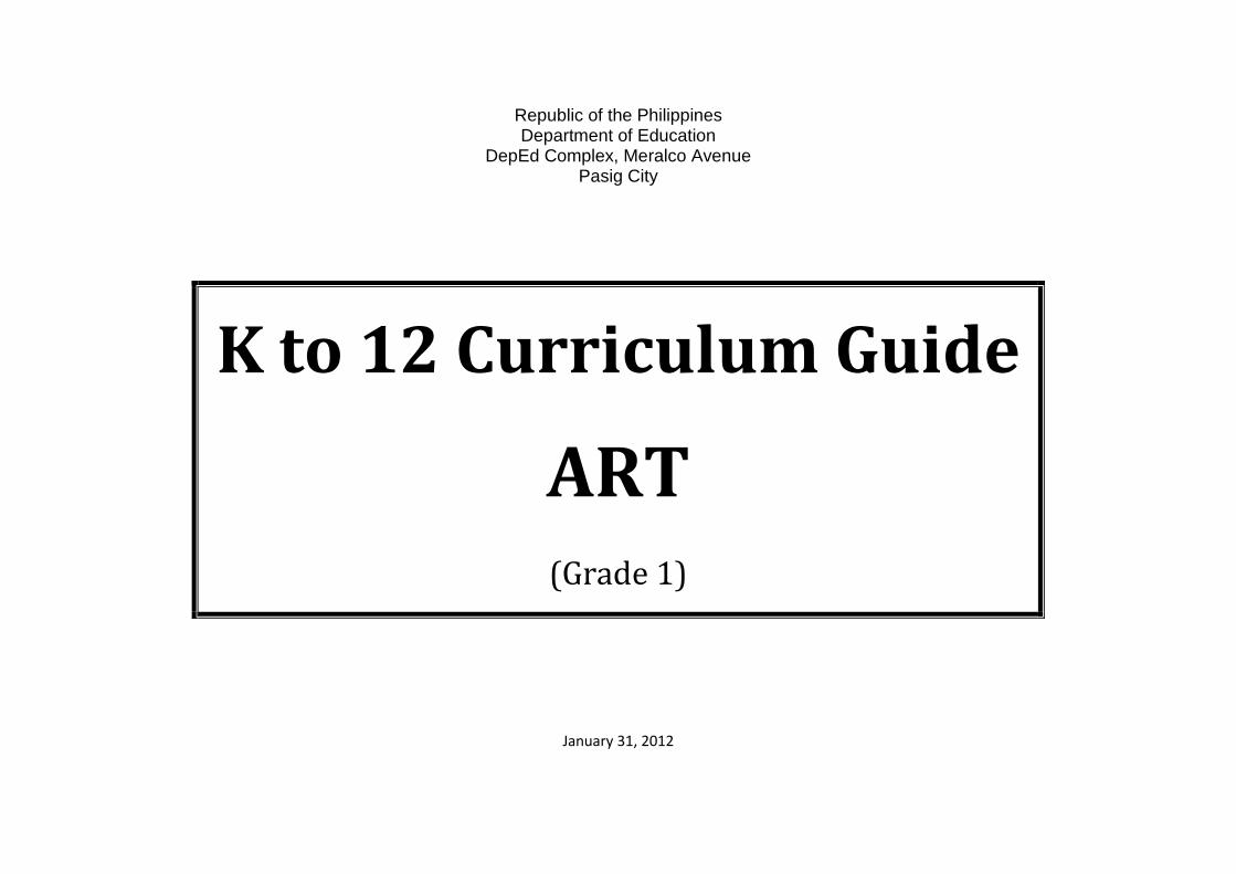 k 12 art education curriculum