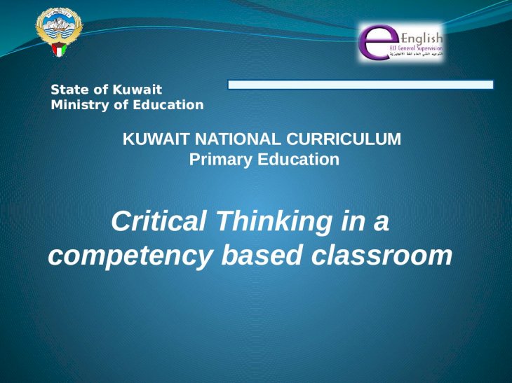 ministry of education critical thinking
