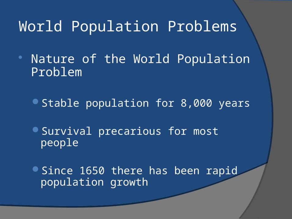 world population problem solving example che and nel camino