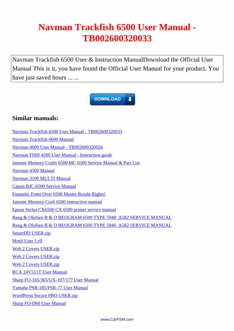 PDF) Navman Trackfish 6500 User Manual - DOKUMEN.TIPS