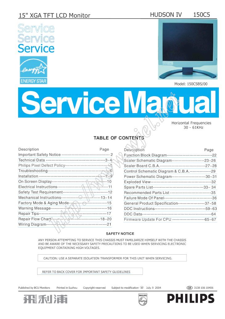 PDF) 61313324 Philips 150C5 LCD Service Manual - DOKUMEN.TIPS