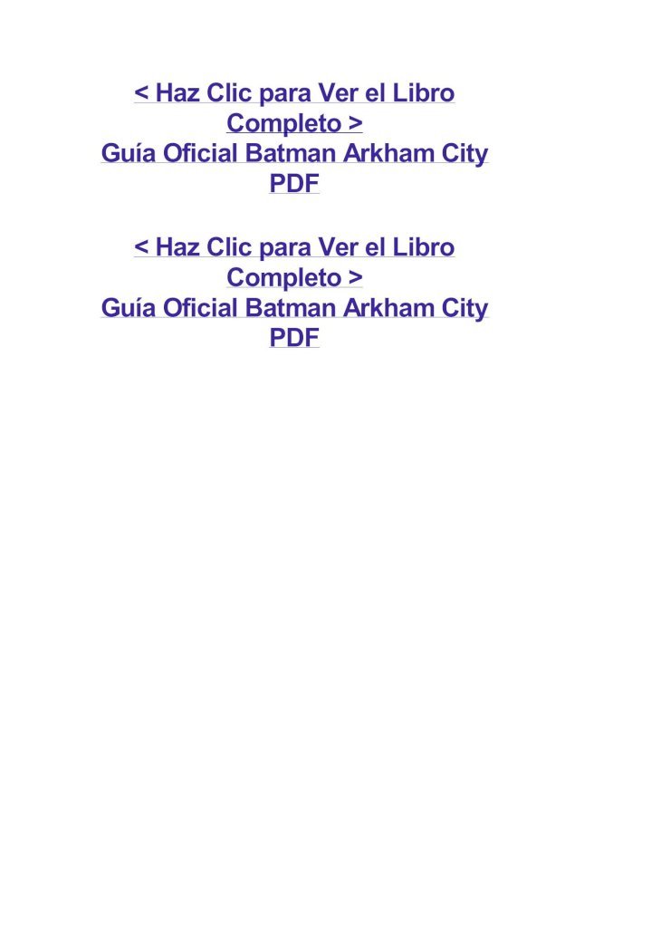 PDF) Guía Oficial Batman Arkham  