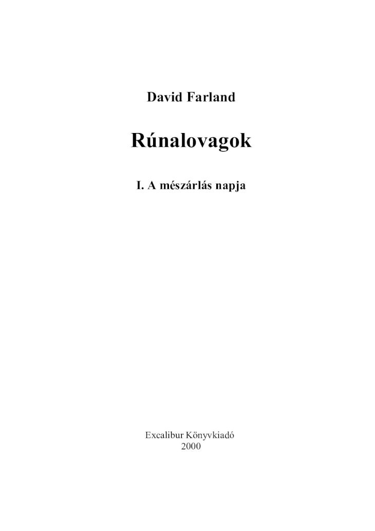 PDF) David Farland Runalovagok 1 a Meszarlas Napja - DOKUMEN.TIPS